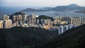 Many buildingsÃ¢â¬â¹ in mountianous Ã¢â¬â¹and seaside location in HongÃ¢â¬â¹ KongÃ¢â¬â¹ island Royalty Free Stock Photo